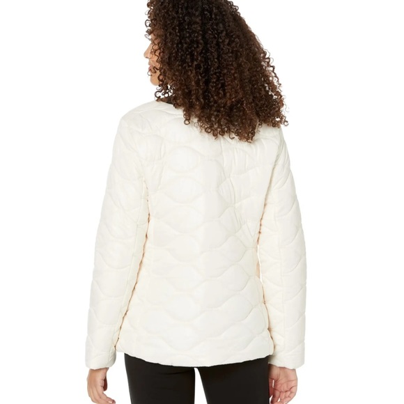 NWT Kate Spade Quilted Jacket with Pearl Snap Buttons, Cream, L - Picture 5 of 9